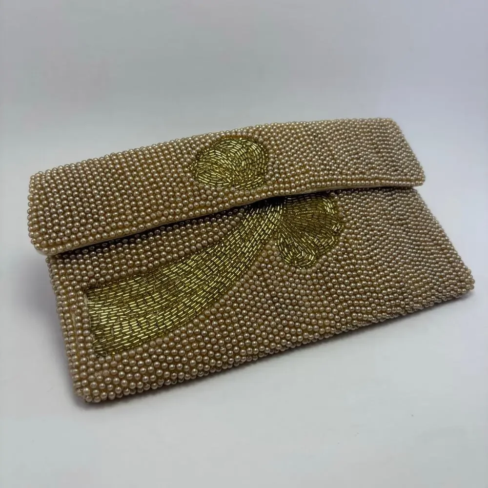 K&S CHARLET Vintage Beaded Clutch Purse